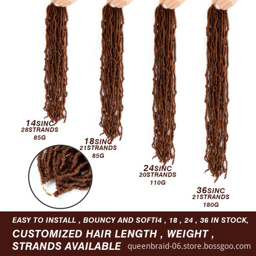 Nu Faux Locs Crochet Hair 18 Inch Natural Locs Crochet Braids 100% Premium Fiber Synthetic Hair African Roots Hair Extensions